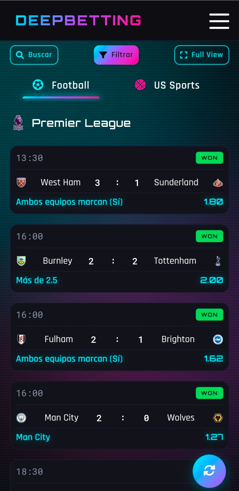 Aplicación DeepBetting